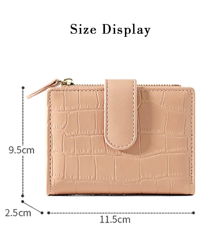 New PU Leather Design Mini Standard Purses for Women Fashion Stone Pattern Small Wallets Coin Pures Ladies Popular Card Holder