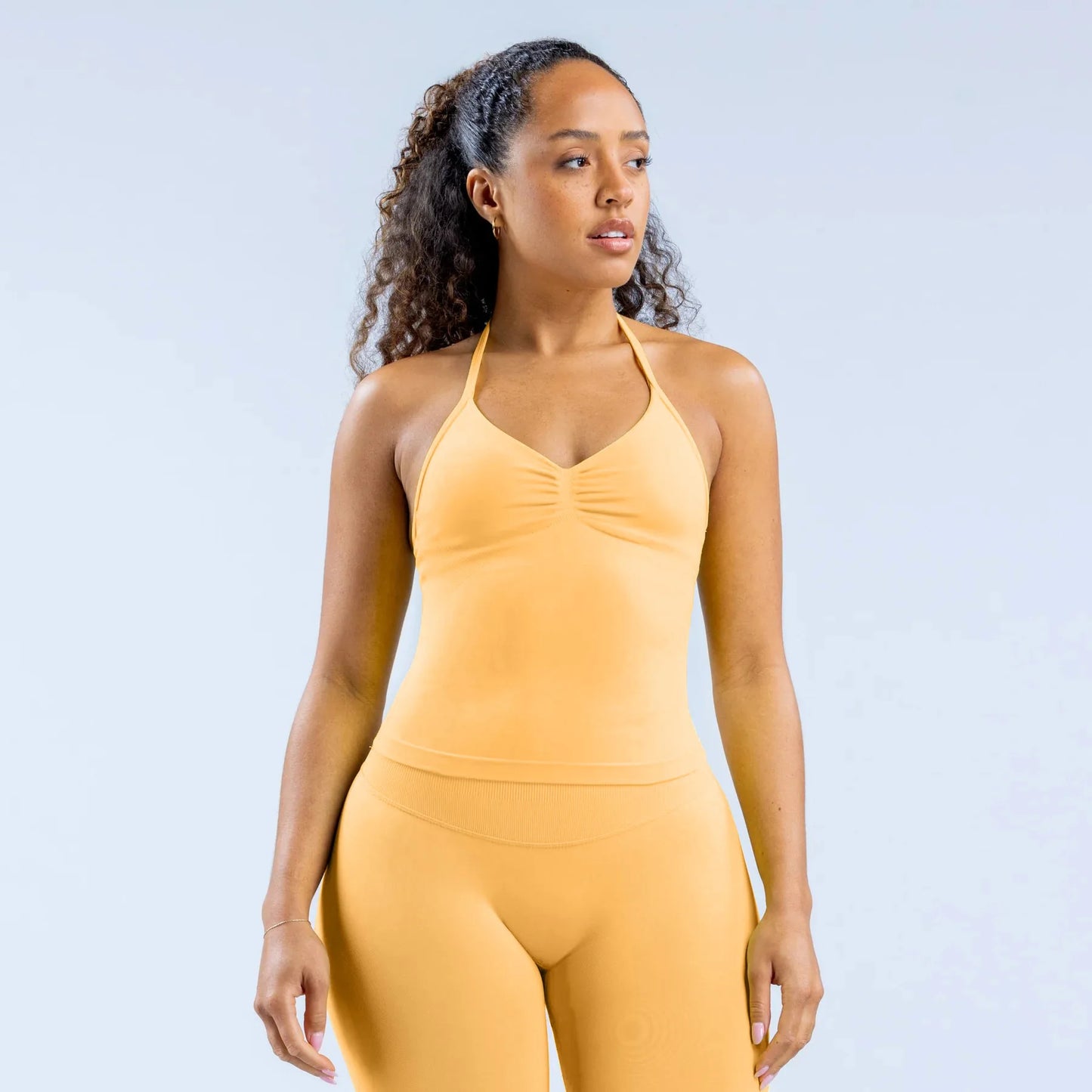 TEVEO Impact Longline Strappy Top Women's Seamless High Elastic Fitness Yoga Tank Top Gym Workout Sports Bra Activewear Tops