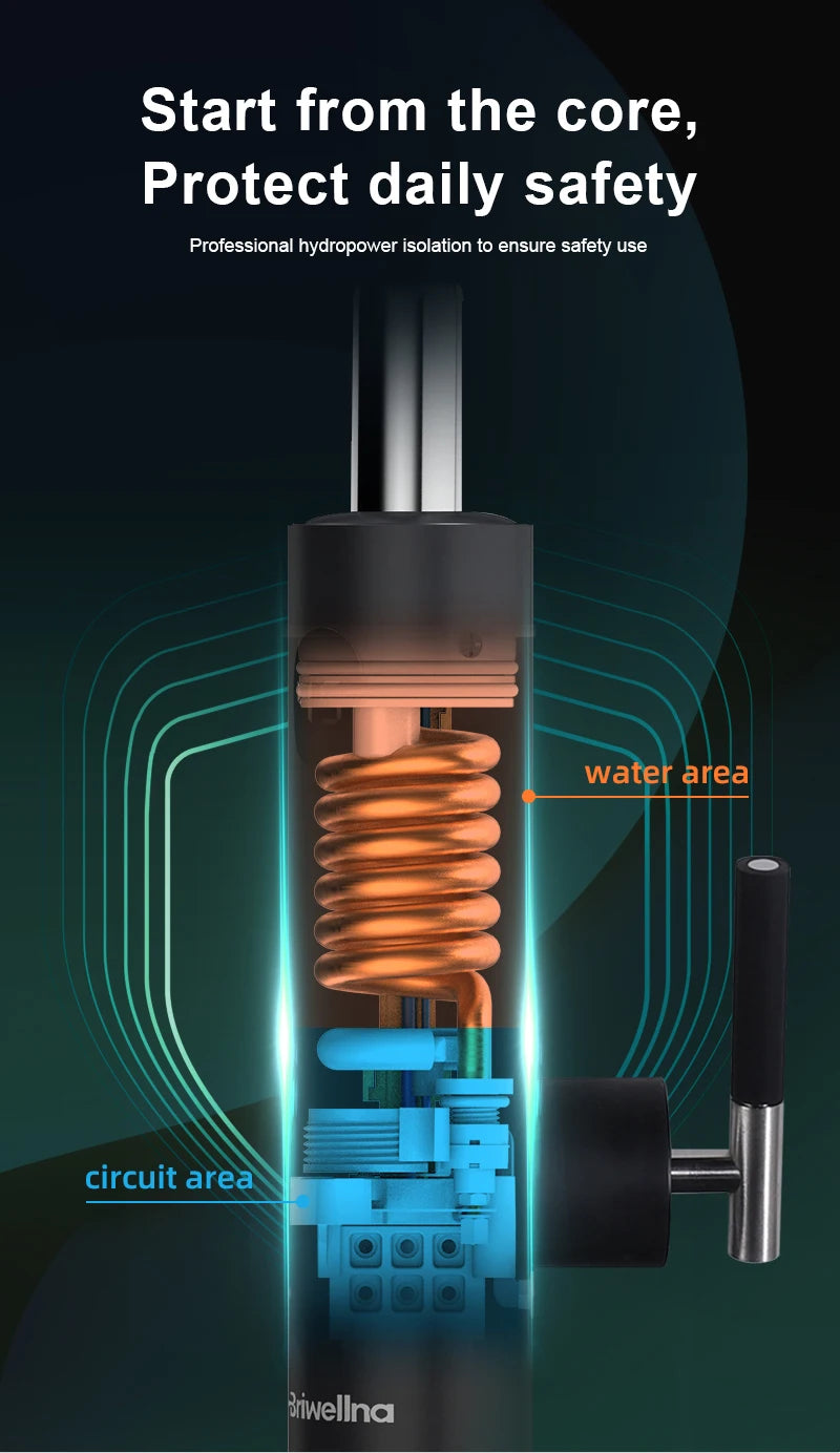 Briwellna Electric Faucet With Universal Spout Water Heater 220V Heating Tap Instant Water Heater Stainless Steel Faucet Geyser