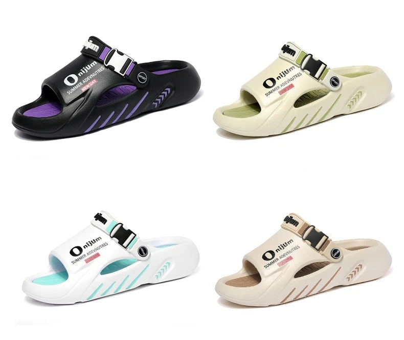 New Men's Slippers Outdoor Sandals Beach Comfortable Soft Slides Indoor Slippers Casual Shoes Men Outdoor Sandals Big Size 46 47