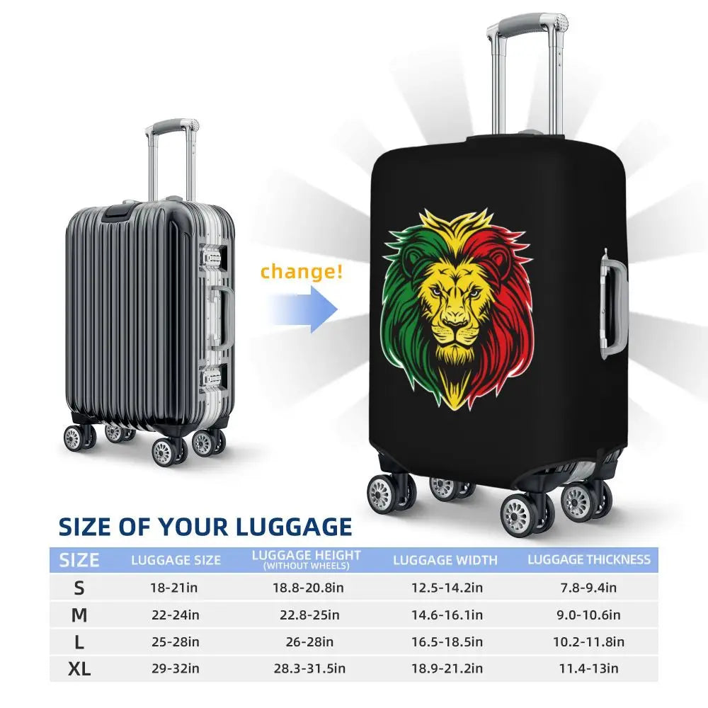 Custom Cute Jamaica Rasta Judah Lion Rastafari Flag Luggage Cover Protector Dust Proof Travel Suitcase Covers