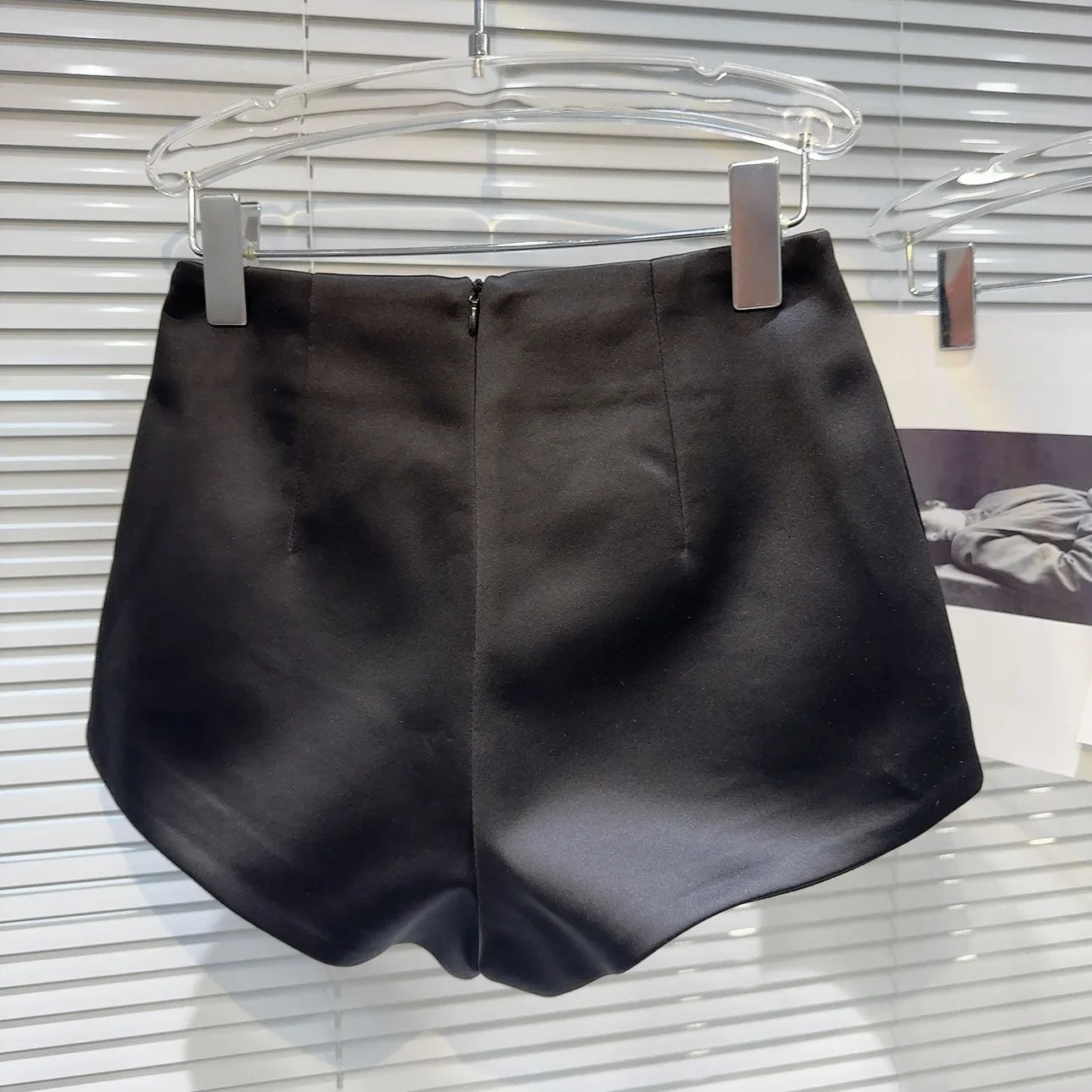 Korean Style Simple High-Waisted A- Line Casual Pants 2024 Spring Versatile Slimming Base Shorts Satin Three-Quarter Length Trou