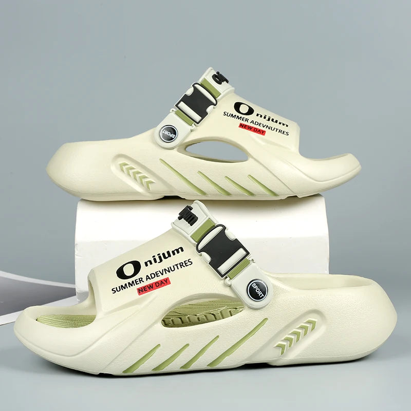 New Men's Slippers Outdoor Sandals Beach Comfortable Soft Slides Indoor Slippers Casual Shoes Men Outdoor Sandals Big Size 46 47