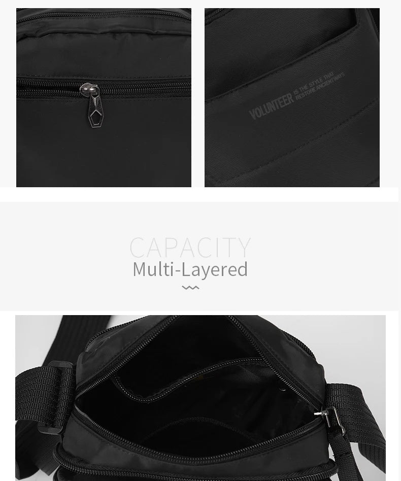 Volunteer Crossbody Bags for Men Waterproof Oxford Cloth Phone Sling Bag Male Light Weight Hiking Climbing Shoulder Bag 1713-12