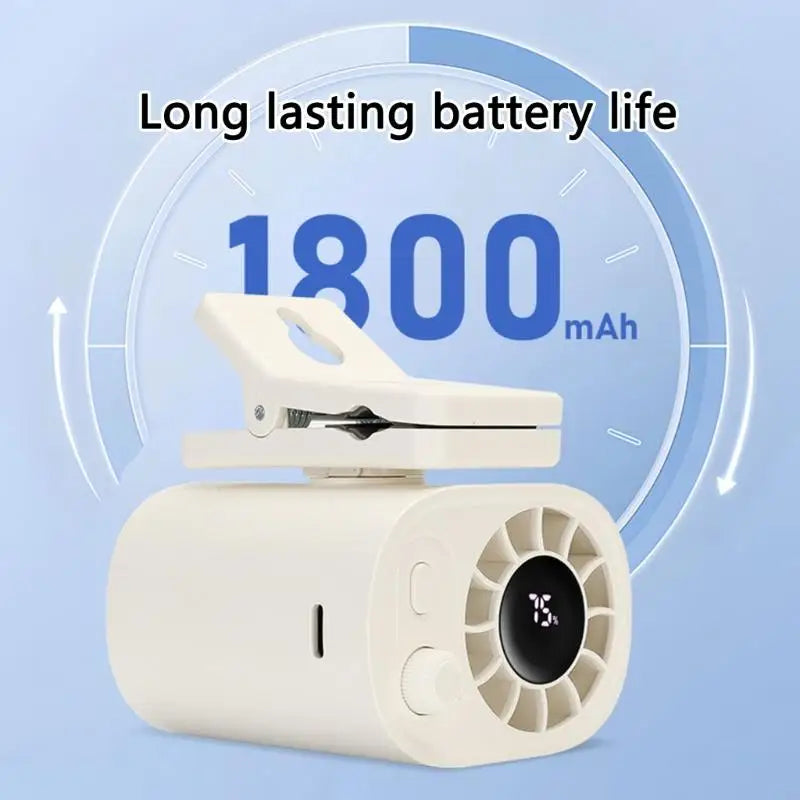 N3UA Strong Clamp Desk Fan Rechargeable Camping Fan Battery LED Display 100 Speeds Adjustable Quiet Cooling Device for Desk