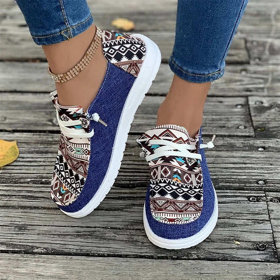 Spring and Autumn Fashion New Women's Round Toe Walking Shoes Color Matching Casual Comfortable Shallow Mouth Thick Sole Sneaker