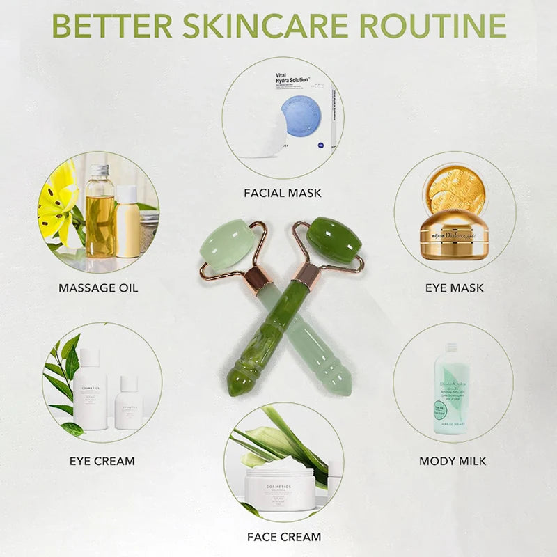 Pexmen Anti-Aging Rollers and Gua-Sha Facial Tool Face & Body Massager for Your Skincare Routine Lifting for Lymphatic Drainage