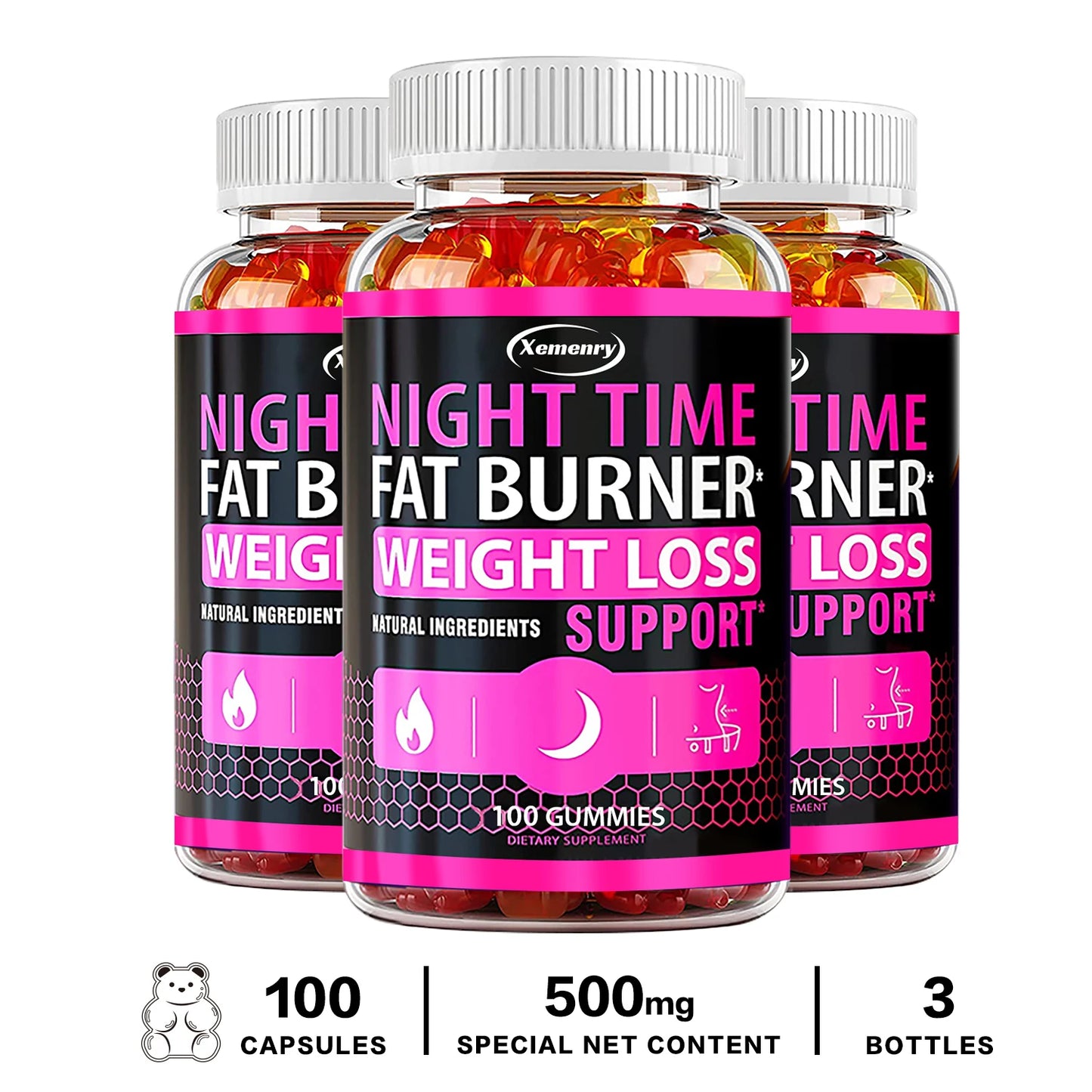 Nighttime Fat Burning Gummies - Fat Burning, Metabolism Boosting, Healthy Weight Management