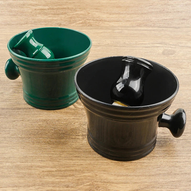 Plastic Shaving Brush Bowl For Men's Beard Care Soap Foam Mug Bowl With Handle Facial Cleaning Tools