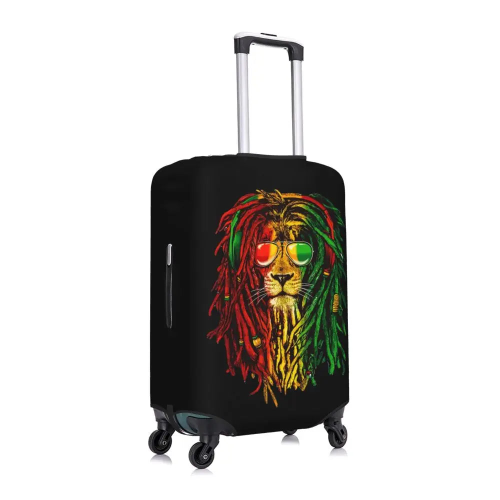 Custom Cute Jamaica Rasta Judah Lion Rastafari Flag Luggage Cover Protector Dust Proof Travel Suitcase Covers
