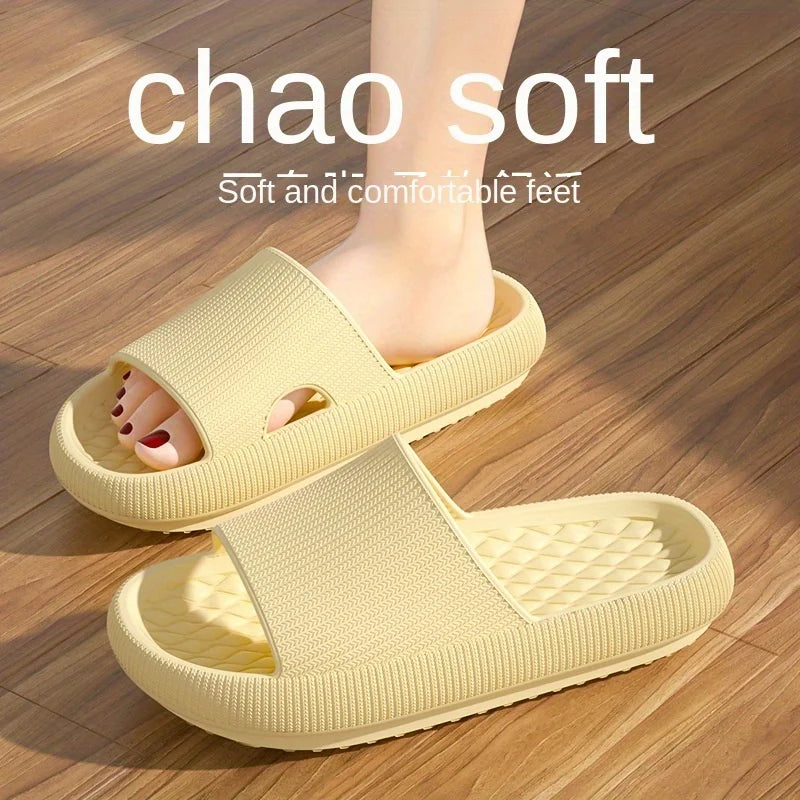 Women Thick Platform Cloud Slippers EVA Soft Sole Pillow Slides Summer Beach Flip Flops Women Non Slip Bathroom Home Slippers