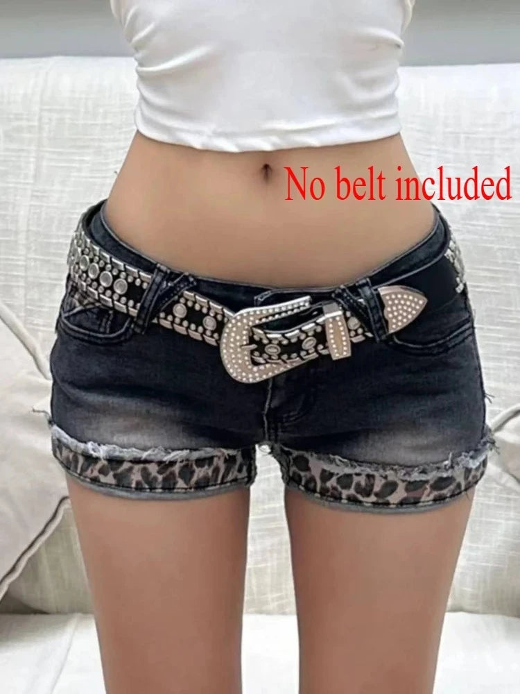 Hot Girl Low Waist Denim Super Short Shorts Women Summer New American Deep Blue High Street Bodycon A- Line Hot Pants