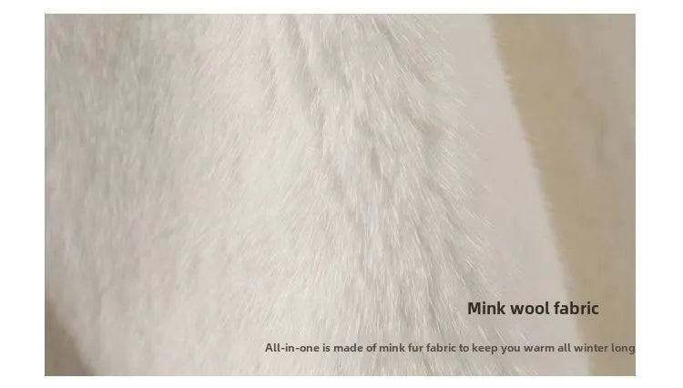Faux Mink Fur Coat for Women,Covered Button Jackets,Hooded Overcoat,Female Clothes,Thicken Warm,Winter,New, 2025