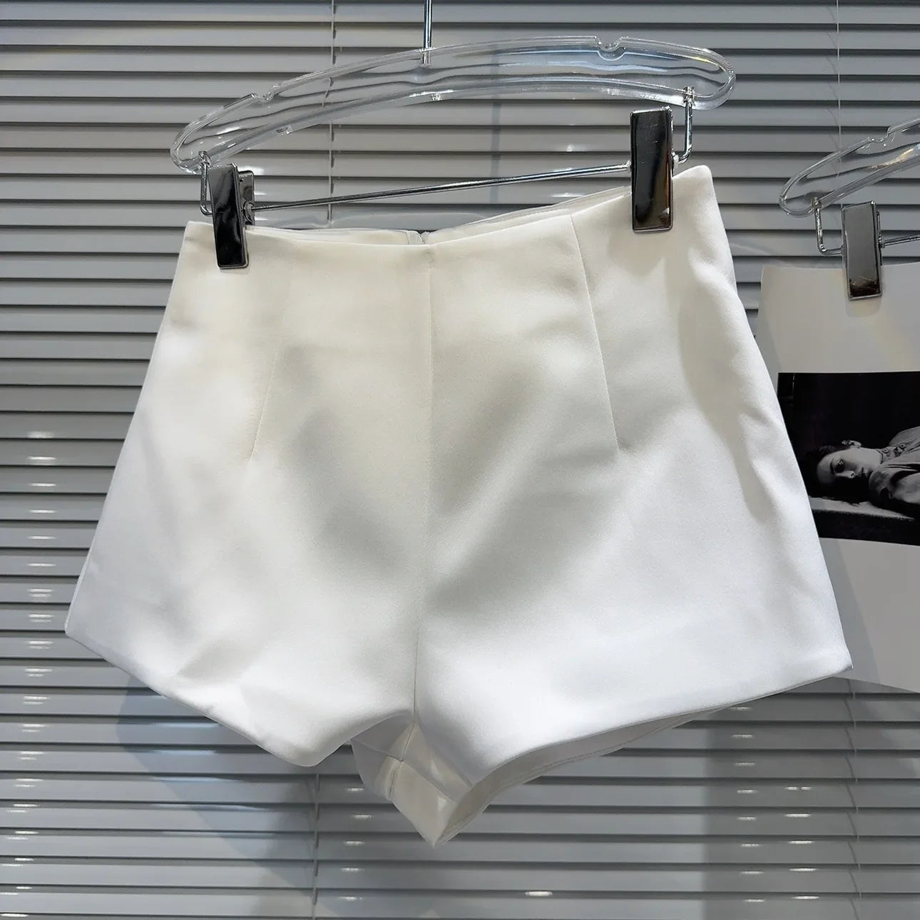 Korean Style Simple High-Waisted A- Line Casual Pants 2024 Spring Versatile Slimming Base Shorts Satin Three-Quarter Length Trou