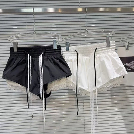 Shorts Woman Summer 2025 New White Korean Fashion Harajuku Balloon Skirt Short Woman Clothing Y2k Black Bloomer Women's Shorts