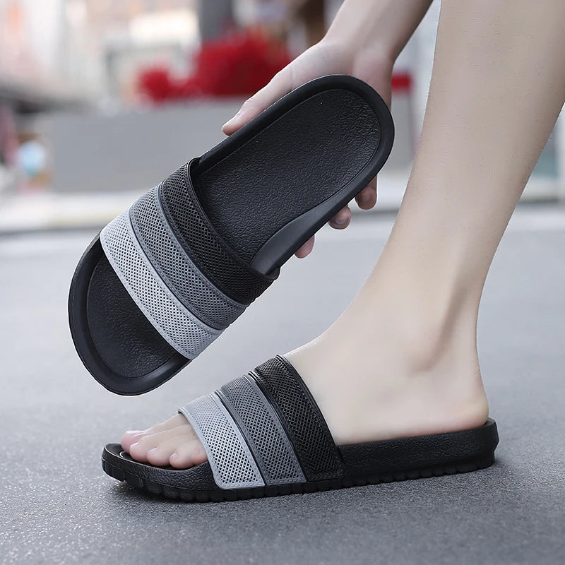 Summer Men Slippers Gradient Design Sandals Outdoor Clogs Soft Beach Slippers Comfortable Casual Indoor Home Shoe For Male 38-47