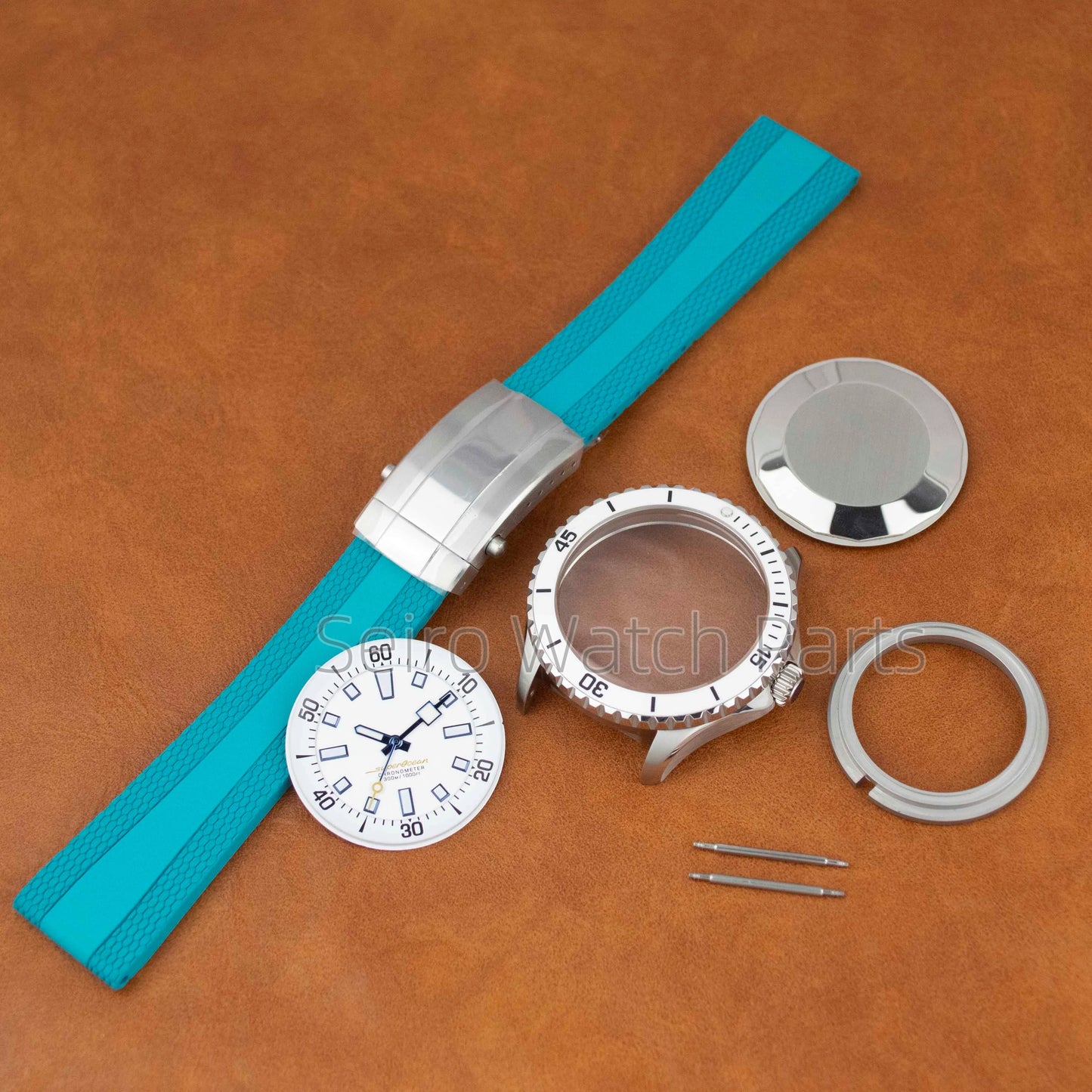 for SUPEROCEAN NH35 Case Rubber Strap Dial Hands 200m Dive Watch Men Stainless Steel Sapphire Crystal fit for NH35 NH36 Movement