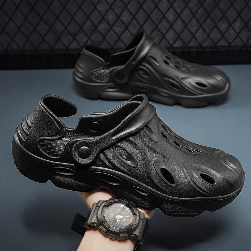 Summer Men Sandals Light EVA Men's Casual Shoes Hole Shoes Clogs Lovers Home Garden Outdoor Male Beach Flat Slippers Big Size 49