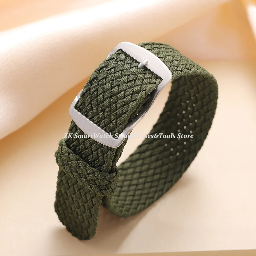 14mm 16mm 18mm 20mm 22mm Perlon Weave Band Nylon Watch Strap Fabric Woven Wristband Woven Women Men Bracelet Watch Accessories