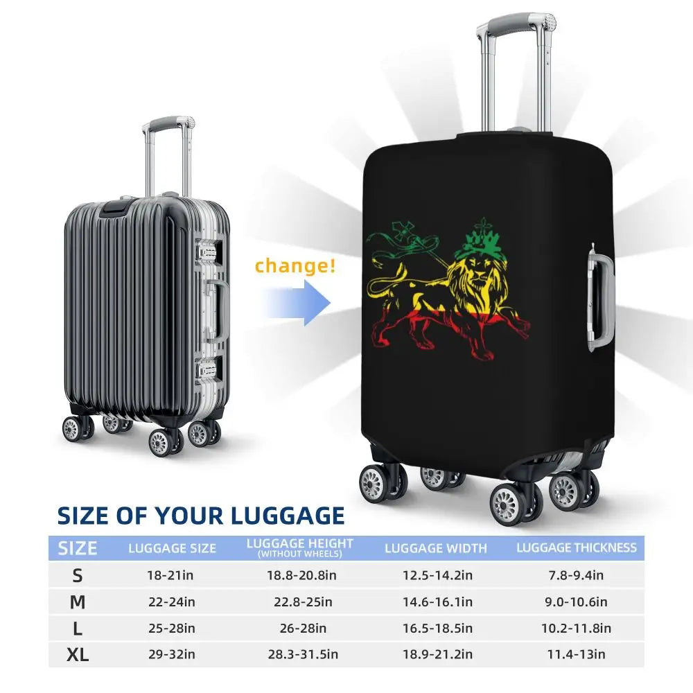 Custom Cute Jamaica Rasta Judah Lion Rastafari Flag Luggage Cover Protector Dust Proof Travel Suitcase Covers