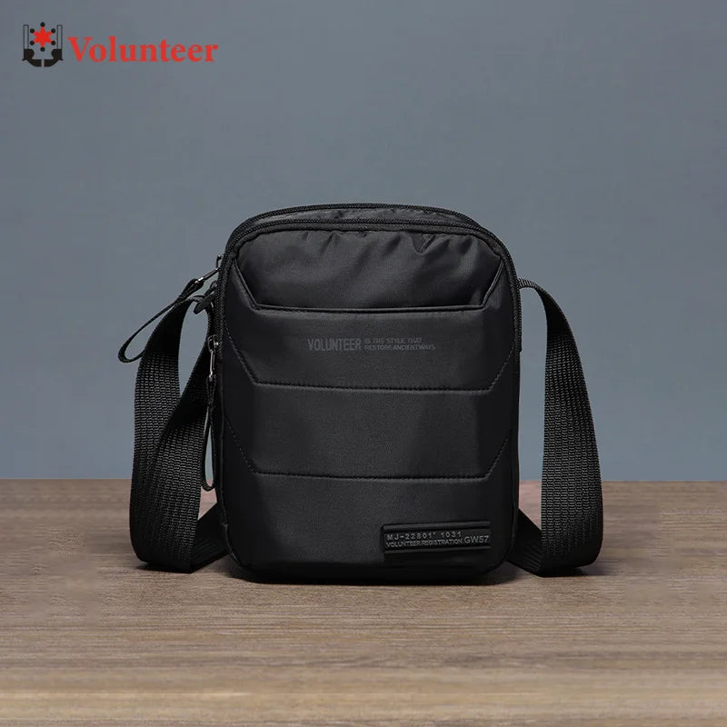 Volunteer Crossbody Bags for Men Waterproof Oxford Cloth Phone Sling Bag Male Light Weight Hiking Climbing Shoulder Bag 1713-12