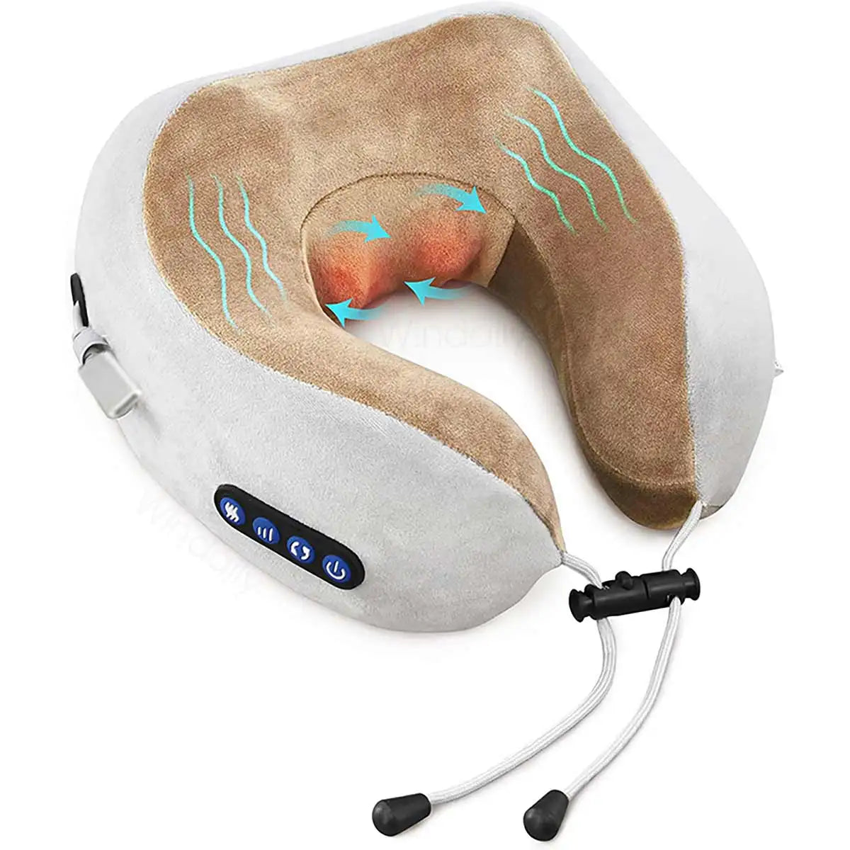 Portable U-Shape Neck Pillow Massage Machine Heat Vibrater Shoulder Neck Muscle Relax Electric Massager Instrument USB Charging