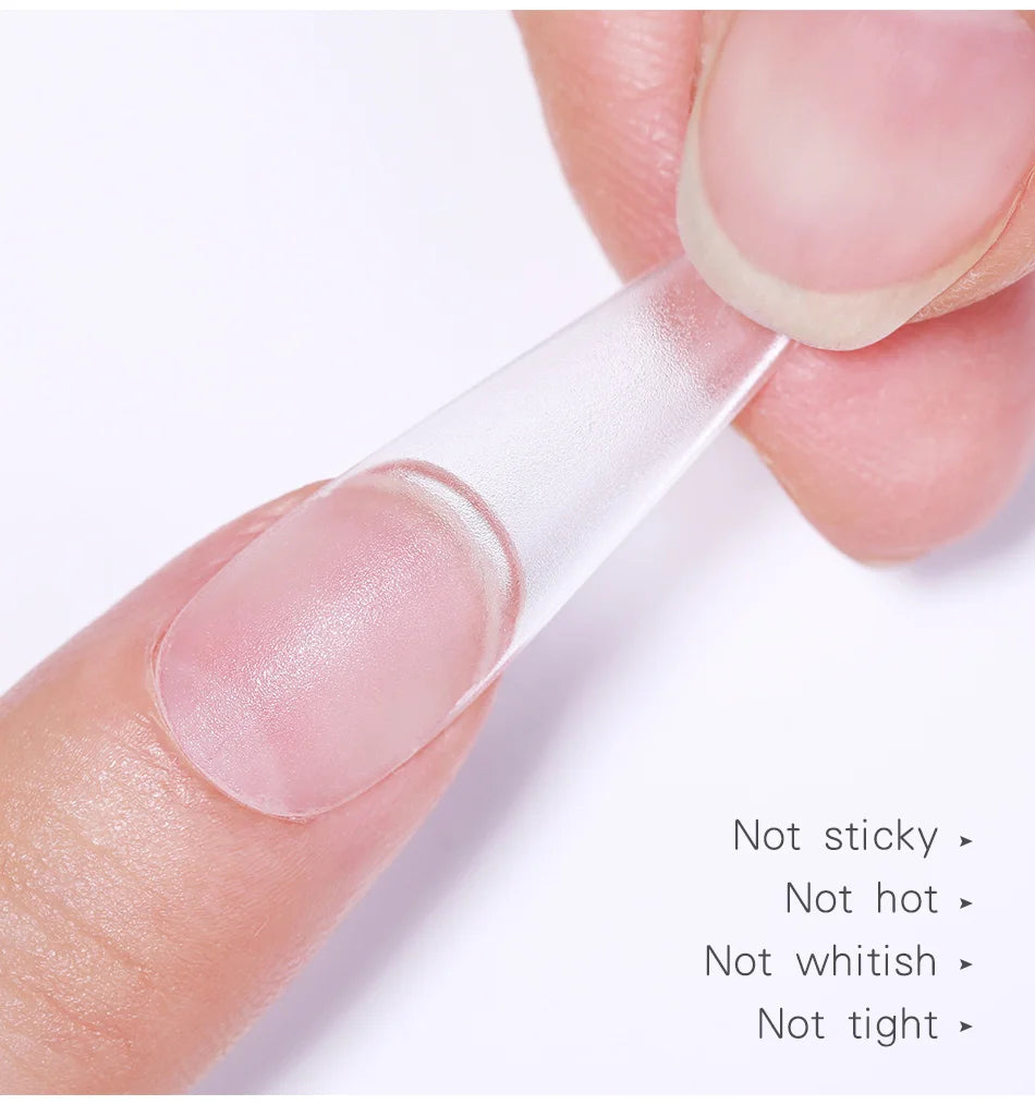 BORN PRETTY 5ml Solid Nail Tips Gel Nail Polish False Fake Nail Tips Transparent Clear Nail Patch Gel Modelling Easy Stick