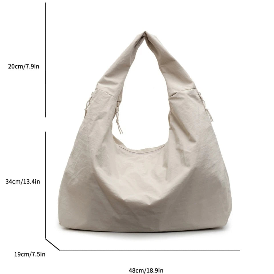 Japanese Fashion Casual Nylon Tote Bag Women 2025 New Style Trend All-match Large Capacity Underarm Bag Commuter Shoulder Bag