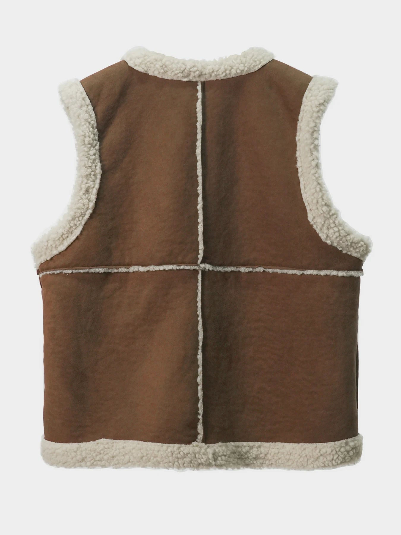 Imitation Lamb Hair Vest Women's Autumn Winter New Style Outwear Warm Suede Vest Thickened Insulation Brown Top Coat For Women