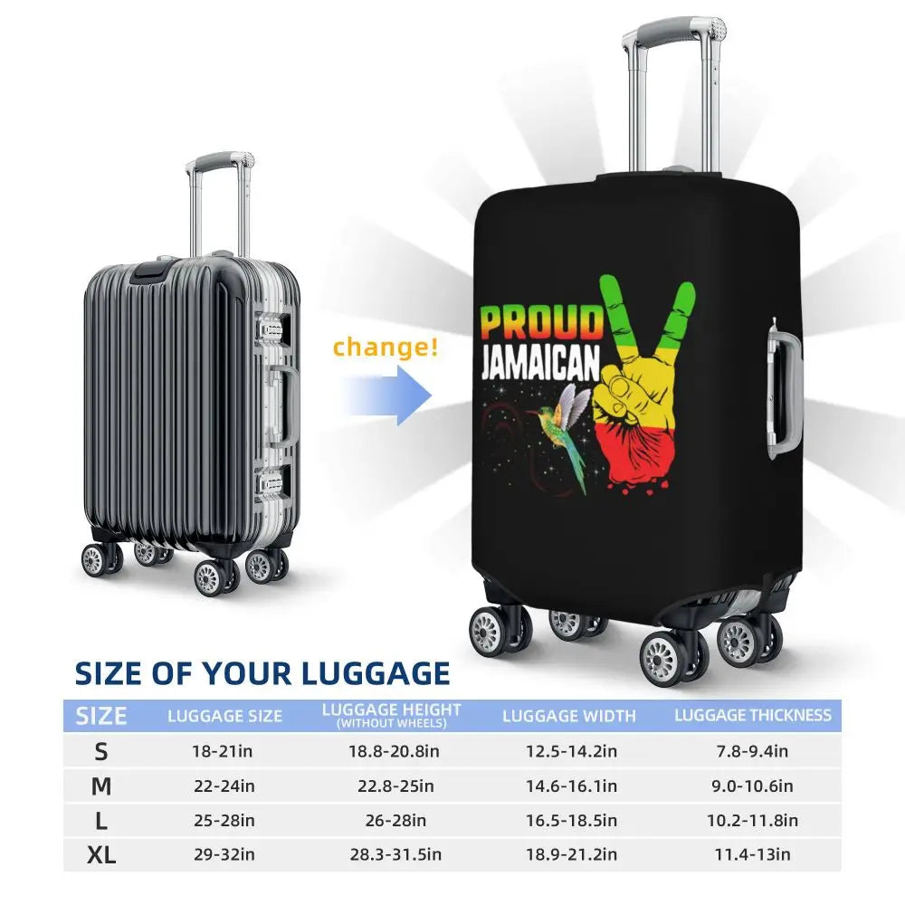 Custom Cute Jamaica Rasta Judah Lion Rastafari Flag Luggage Cover Protector Dust Proof Travel Suitcase Covers