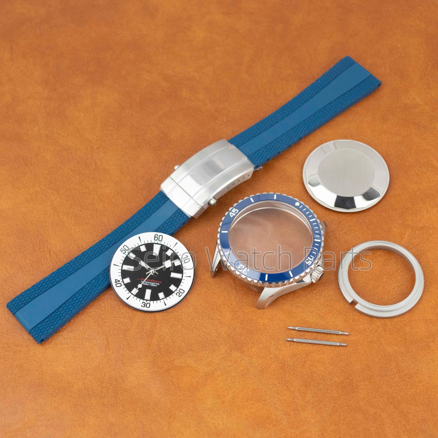 for SUPEROCEAN NH35 Case Rubber Strap Dial Hands 200m Dive Watch Men Stainless Steel Sapphire Crystal fit for NH35 NH36 Movement