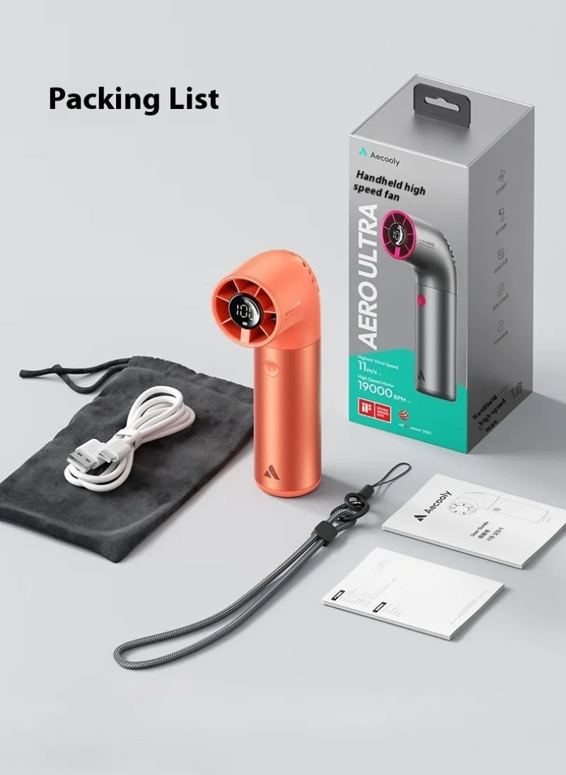 High-speed Violent Wind Gathering Handheld Small Fan Mini Portable Usb Turbo Electric Fan Large Wind Silent Outdoor Camping