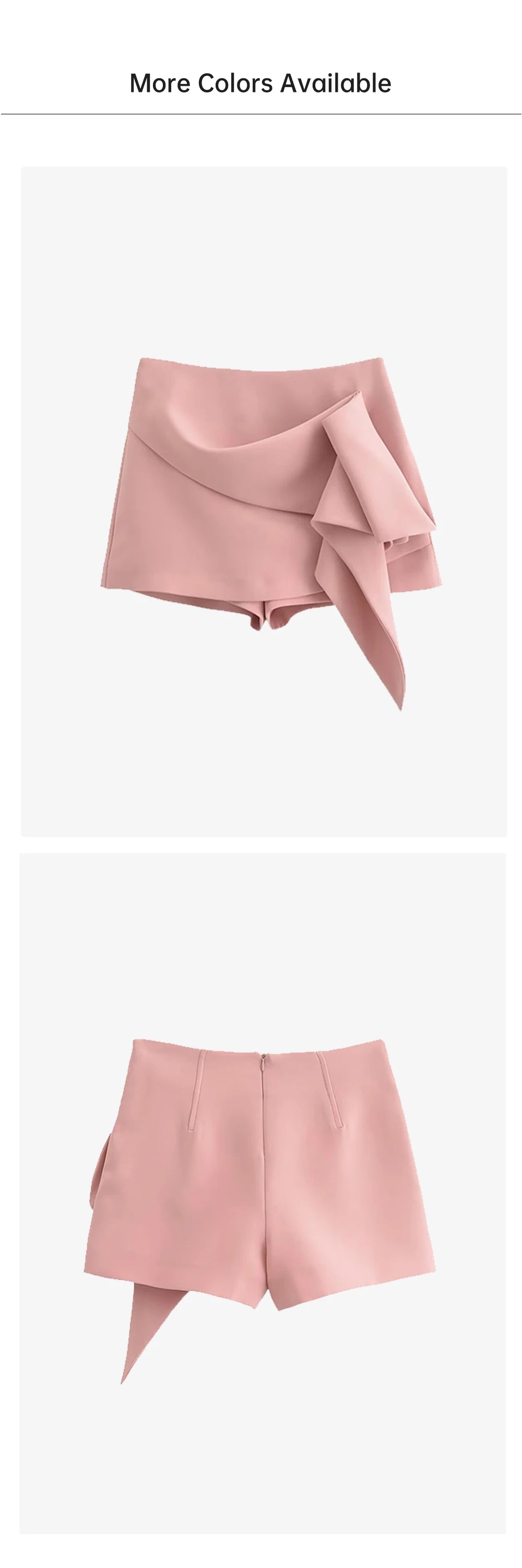 PB&ZA2024 Summer New Product Fashion Casual Women's High Waist Versatile Half body Skirt Pants Straight Leg Shorts