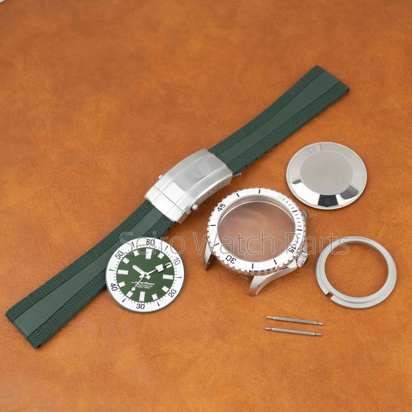 for SUPEROCEAN NH35 Case Rubber Strap Dial Hands 200m Dive Watch Men Stainless Steel Sapphire Crystal fit for NH35 NH36 Movement