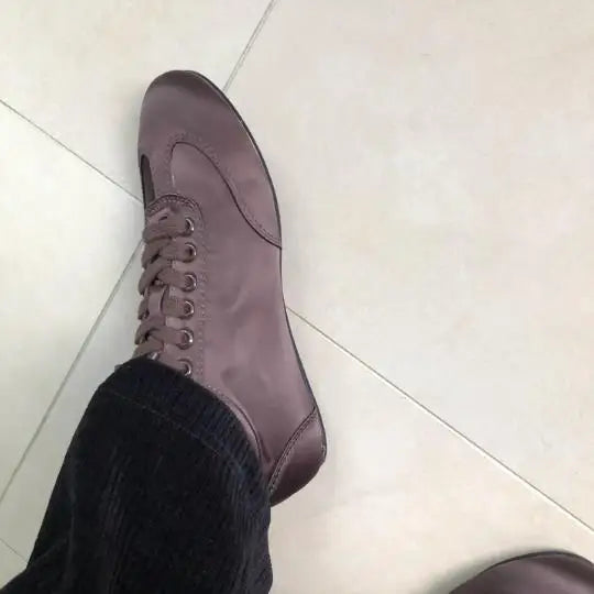 2025 New Women's Shoes Brown Soft Top Flat Sports Casual Shoes British Style Lace Up Versatile Shallow Mouth Board Shoes Loafers