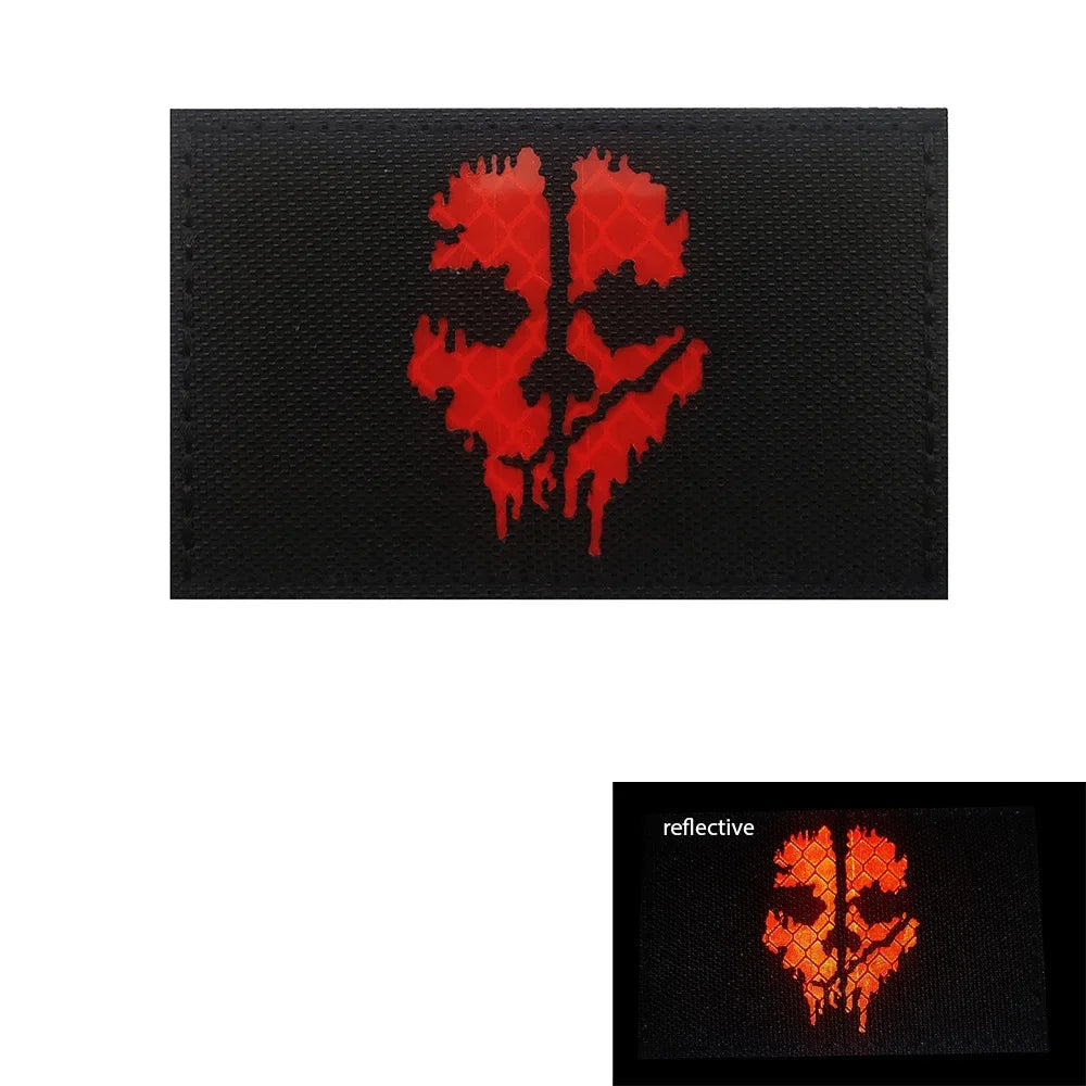 Call of Duty Ghost Mask Armband  16 COD16 19 Shadow Team Morale Emblem Tactical Accessories Embroidered Patches Backpack Sticker
