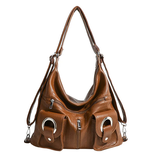 Large Capacity Convertible Women's Shoulder Crossbody Bag Multifunctional Travel Purses and Handbag Backpack Student Backpack