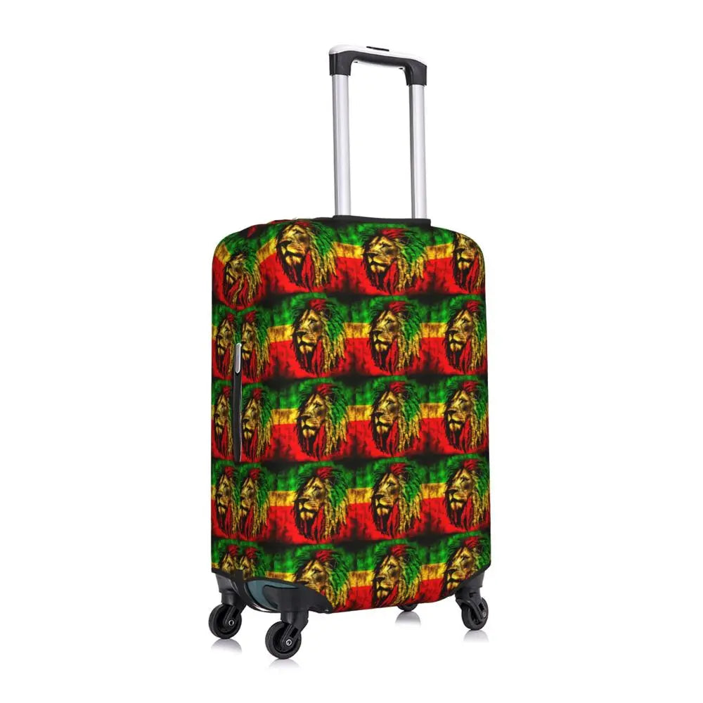 Custom Cute Jamaica Rasta Judah Lion Rastafari Flag Luggage Cover Protector Dust Proof Travel Suitcase Covers