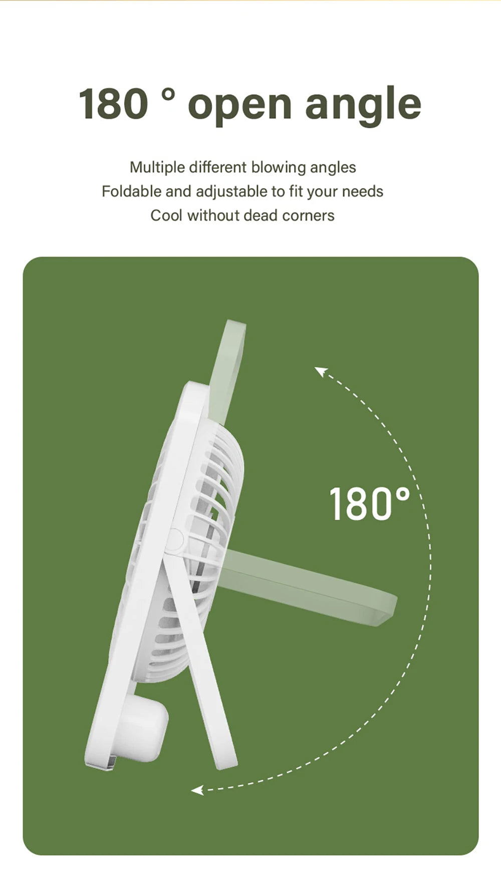 Portable Mini Desk Fan 2025 New USB Charging Rapid Cooling With Digital Display Desktop Air Circulator 5-Speed 180° Adjustable