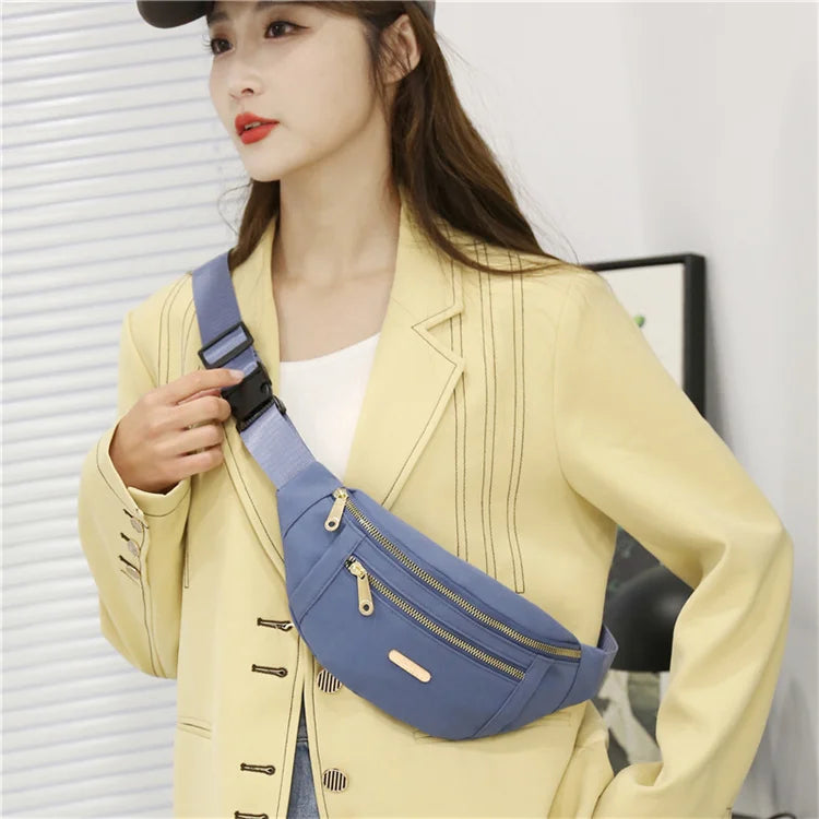 Women Waist Bags for Women Oxford Leisure Color Chest Bag Shoulder Crossbody Waist Bags Handbags Female Messenger Belt Bags